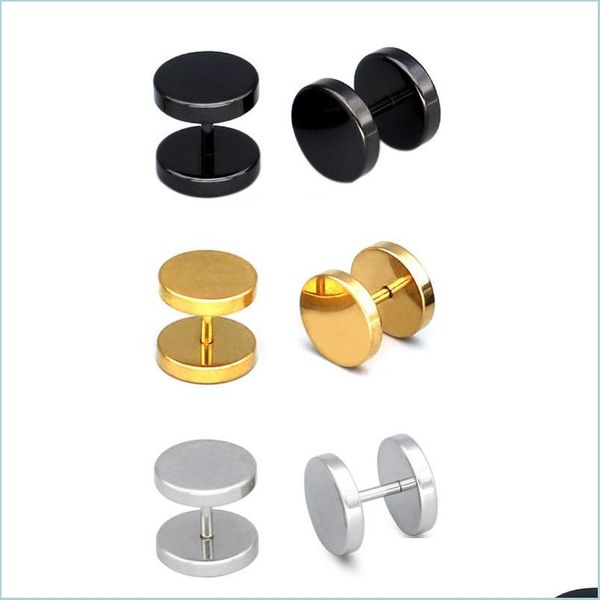 stud stainless steel barbell stud earrings round studs dumbbell ear ring for women men hip hop fashion jewelry gold black rainbow bl dh0u8, Golden;silver
stud stainless steel barbell stud earrings round studs dumbbell ear ring for women men hip hop fashion jewelry gold black rainbow bl dh0u8, Golden;silver