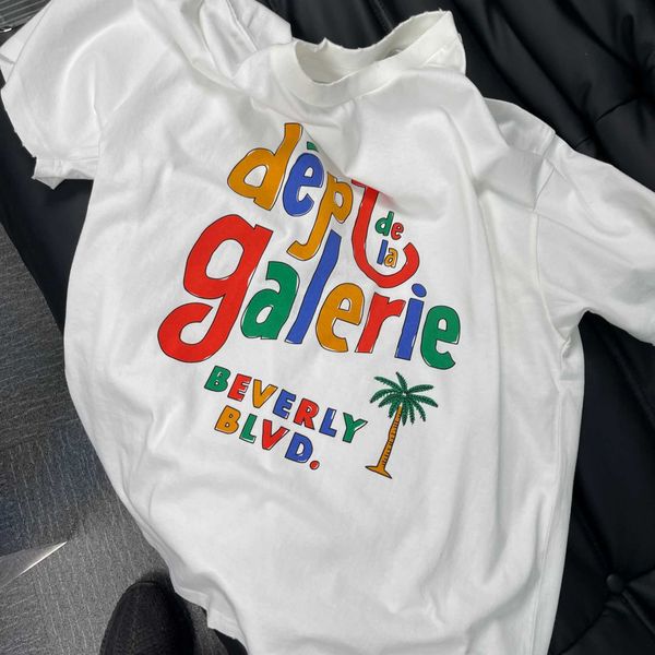 men t-shirt gall dep cotton fashion designer casual ins tee spring summer 2022 same rainbow print short sleeve for women round neck  4w99, White;black 
men t-shirt gall dep cotton fashion designer casual ins tee spring summer 2022 same rainbow print short sleeve for women round neck  4w99, White;black