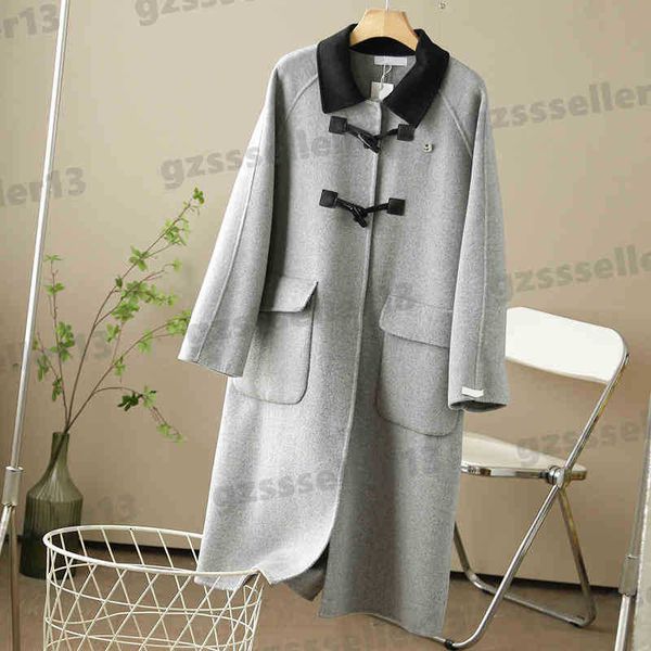 womens wool coat blends fashion awang double sided wool trench coats autumn and winter loose long high-end woolen coat with brooch 2 colors, Black
womens wool coat blends fashion awang double sided wool trench coats autumn and winter loose long high-end woolen coat with brooch 2 colors, Black