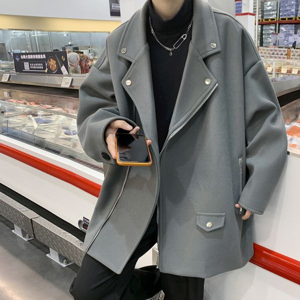 men's wool blends fashion men's woolen coats solid trench jacket overcoat casual autumn and winter handsome coat male s101 221122, Black
men's wool blends fashion men's woolen coats solid trench jacket overcoat casual autumn and winter handsome coat male s101 221122, Black