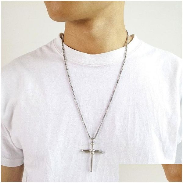 pendant necklaces cross necklace for men stainless steel nail pendant necklaces with 24 inch chain jewelry gift drop delivery pendant dhu47, Silver
pendant necklaces cross necklace for men stainless steel nail pendant necklaces with 24 inch chain jewelry gift drop delivery pendant dhu47, Silver