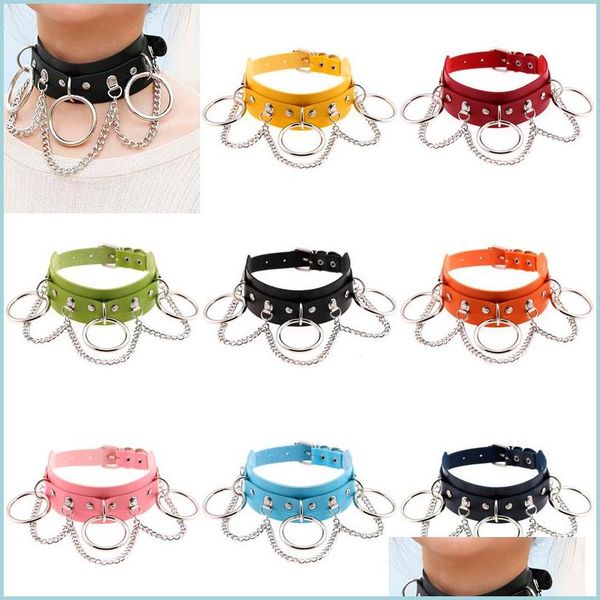 chokers candy color pu leather collar choker adjustable exotic nightclub oring chain necklace neck ring for women fashion jewelry dr dhem3, Golden;silver
chokers candy color pu leather collar choker adjustable exotic nightclub oring chain necklace neck ring for women fashion jewelry dr dhem3, Golden;silver