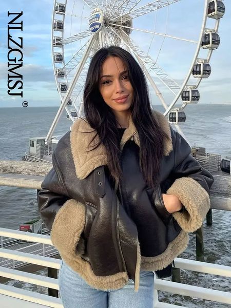 womens jackets nlzgmsj winter women thick vintage faux leather jacket casual zipper warm lambswool biker coat female short outwear ladies 22, Black;brown
womens jackets nlzgmsj winter women thick vintage faux leather jacket casual zipper warm lambswool biker coat female short outwear ladies 22, Black;brown