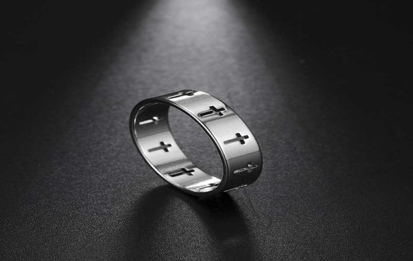 rinhoo stainless steel couple rings women men hollow cross personality punk finger ring engagement wedding party jewelry gift q0707082384, Silver
rinhoo stainless steel couple rings women men hollow cross personality punk finger ring engagement wedding party jewelry gift q0707082384, Silver