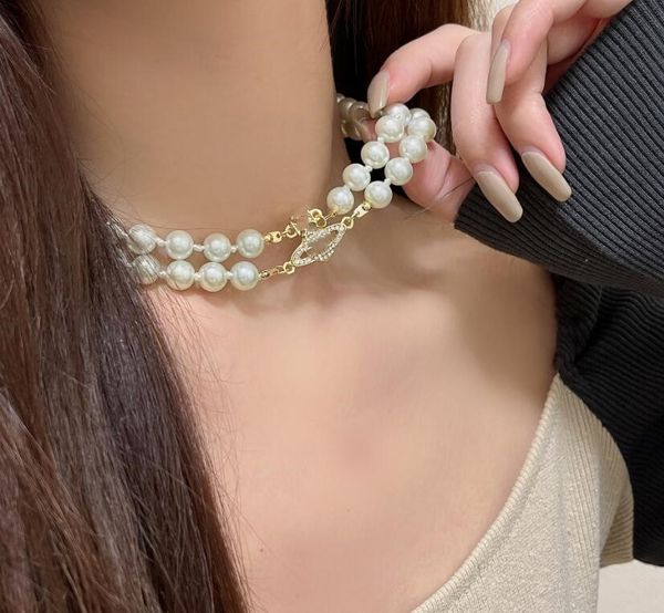 japan and south korea double pearl necklace fashion temperament matching diamond inlaid hip hop collarbone chain female, Silver
japan and south korea double pearl necklace fashion temperament matching diamond inlaid hip hop collarbone chain female, Silver