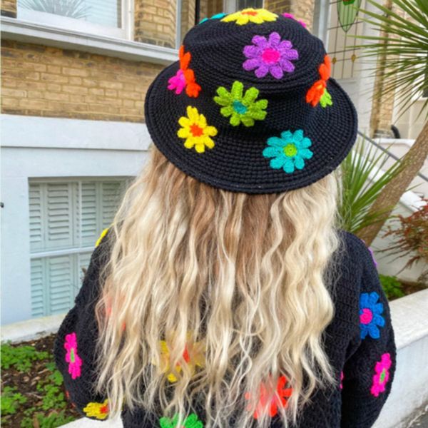 wide brim hats bucket women crochet daisy floral handmade hat green pink black khaki 221122, Blue;gray
wide brim hats bucket women crochet daisy floral handmade hat green pink black khaki 221122, Blue;gray