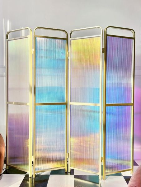 screens luxurious ins net red scandinavian fancy color stripe acrylic folding screen movable partition tempered glass
screens luxurious ins net red scandinavian fancy color stripe acrylic folding screen movable partition tempered glass
