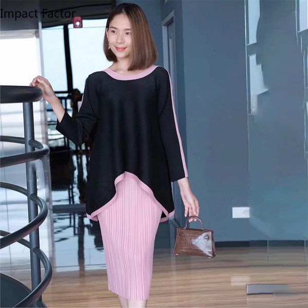 two piece dress miyake pleated suit summer loose fit plus size elegant jacket contrast two piece set in stock 221122, White
two piece dress miyake pleated suit summer loose fit plus size elegant jacket contrast two piece set in stock 221122, White