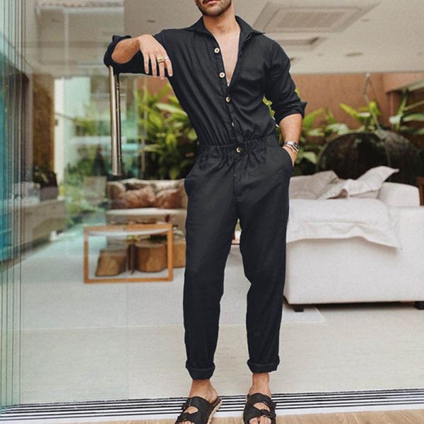 men's tracksuits mens spring and autumn fashion leisure solid color lapel pocket buckle overalls jumpsuit jean rompers and jumpsuits fo, Gray
men's tracksuits mens spring and autumn fashion leisure solid color lapel pocket buckle overalls jumpsuit jean rompers and jumpsuits fo, Gray