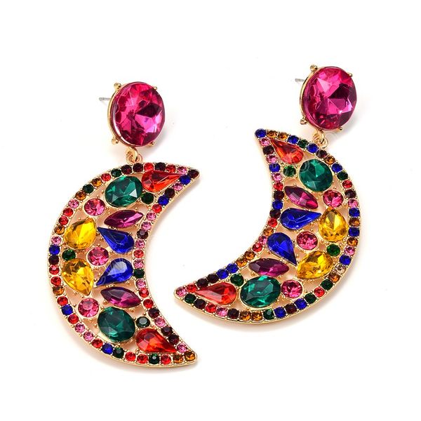 fashion multicolored rhinestone moon shaped dangle earrings for women crystal earrings weddings jewelry, Silver
fashion multicolored rhinestone moon shaped dangle earrings for women crystal earrings weddings jewelry, Silver