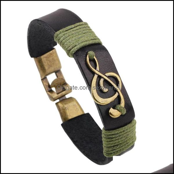 charm bracelets musical note leather bracelet vintage handmade braided bangle cuff for men women hip hop jewelry drop delivery bracel dhrzp, Golden;silver
charm bracelets musical note leather bracelet vintage handmade braided bangle cuff for men women hip hop jewelry drop delivery bracel dhrzp, Golden;silver