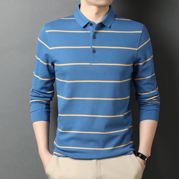 men's polos men's polo shirt long sleeve spring and autumn 100 cotton fashion stripe business casual tshirt men 221122, White;black
men's polos men's polo shirt long sleeve spring and autumn 100 cotton fashion stripe business casual tshirt men 221122, White;black