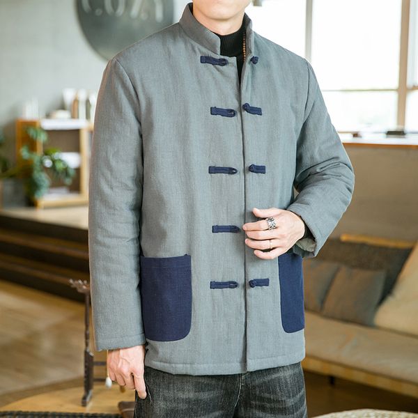men's down parkas winter chinese style cotton linen stand collar vintage parkas men clothing loose plus size heavy jacket simple tang d, Black
men's down parkas winter chinese style cotton linen stand collar vintage parkas men clothing loose plus size heavy jacket simple tang d, Black