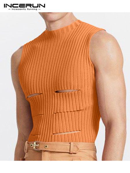 men' tank incerun men tank solid color oneck sleeveless streetwear hollow out vests skinny fashion casual men clothing s5xl 221122, White;black
men' tank incerun men tank solid color oneck sleeveless streetwear hollow out vests skinny fashion casual men clothing s5xl 221122, White;black