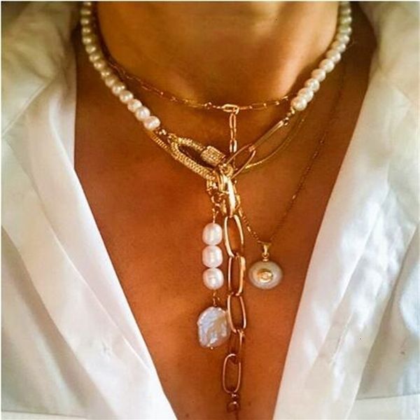 chokers autumn creative design pearl necklace freshwater punk chain stitching fashion spiral clasp pendant gothic jewelry 221121, Golden;silver
chokers autumn creative design pearl necklace freshwater punk chain stitching fashion spiral clasp pendant gothic jewelry 221121, Golden;silver