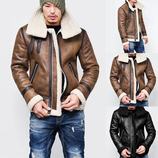 men's leather faux leather leather jacket men autumn winter highneck warm fur liner lapel motorcycle zipper windbreaker outwear casual, Black
men's leather faux leather leather jacket men autumn winter highneck warm fur liner lapel motorcycle zipper windbreaker outwear casual, Black