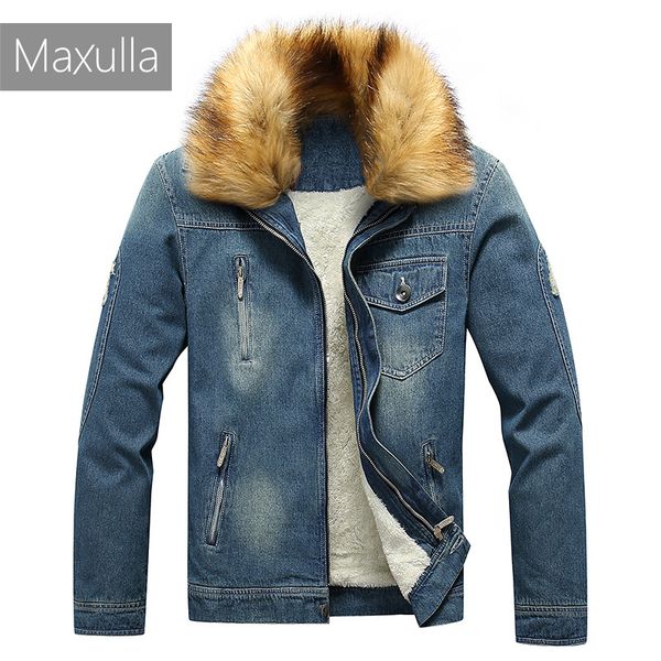 men's jackets maxulla men's fur collar denim coat winter mens cotton-padded casual jacket male demin thick clothing mla073 221121, Black;brown
men's jackets maxulla men's fur collar denim coat winter mens cotton-padded casual jacket male demin thick clothing mla073 221121, Black;brown