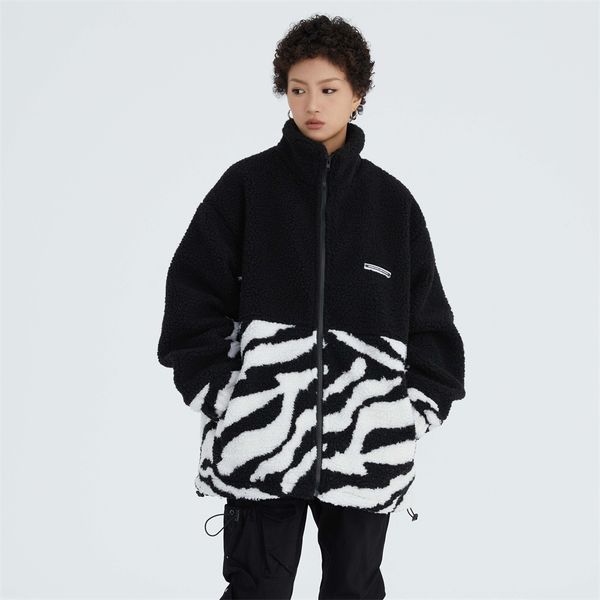 couple autumn winter fleece coats warm high street cotton jacket zebra-stripe splicing trend clothes fashion cotton jackets ct18, Black;brown
couple autumn winter fleece coats warm high street cotton jacket zebra-stripe splicing trend clothes fashion cotton jackets ct18, Black;brown