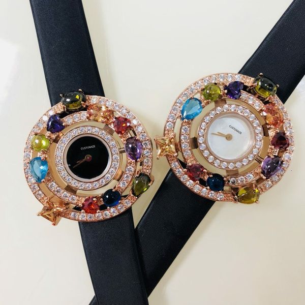 wristwatches 2 colors luxury brand genuine leather watch muti color stone quartz wrist women round colorful stainless steel 221121, Slivery;brown
wristwatches 2 colors luxury brand genuine leather watch muti color stone quartz wrist women round colorful stainless steel 221121, Slivery;brown