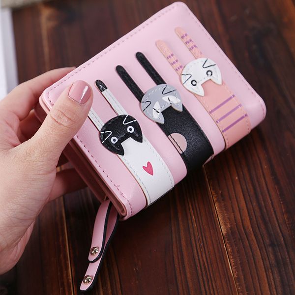 women cute cat wallet small zipper girl wallet brand designed pu leather coin purse female card holder, Red;black
women cute cat wallet small zipper girl wallet brand designed pu leather coin purse female card holder, Red;black