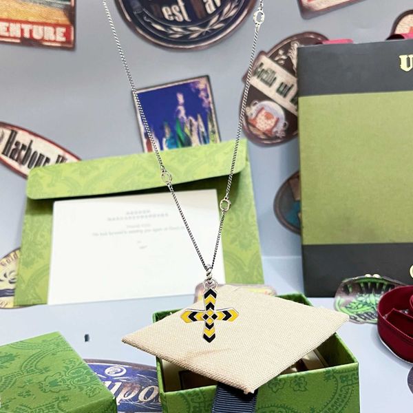 2023 designer new jewelry necklace cross pendant double color blue white yellow black enamel pattern men's and women's couple neck, Silver
2023 designer new jewelry necklace cross pendant double color blue white yellow black enamel pattern men's and women's couple neck, Silver