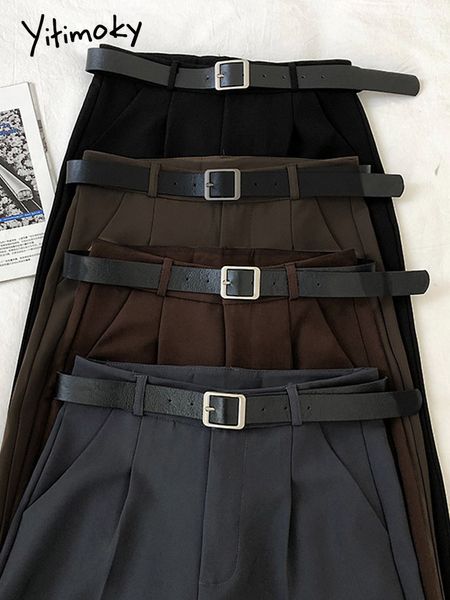 women's pants capris yitimoky woman suit cuffs spring autumn casual high waist ankle length elegant office ladies harem with belt 22112, Black;white
women's pants capris yitimoky woman suit cuffs spring autumn casual high waist ankle length elegant office ladies harem with belt 22112, Black;white