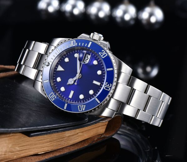 men's watch automatic movement 40mm blue aseptic dial ceramic rotating bezel stainless steel bracelet, Slivery;brown
men's watch automatic movement 40mm blue aseptic dial ceramic rotating bezel stainless steel bracelet, Slivery;brown