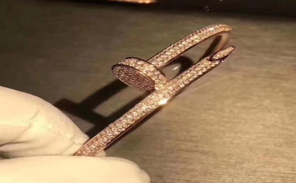 cuff designer nail bracelet sterling silver full diamond fashion bracelets s925 platinum rose gold tricolor bracelet, White
cuff designer nail bracelet sterling silver full diamond fashion bracelets s925 platinum rose gold tricolor bracelet, White