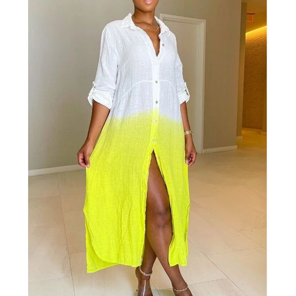casual dresses female ladies loose shirt dress gradient color long sleeve single breated split vestido lapel autumn spring 221121, Black;gray
casual dresses female ladies loose shirt dress gradient color long sleeve single breated split vestido lapel autumn spring 221121, Black;gray