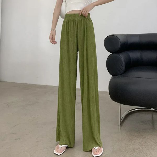 women's pants capris lucyever summer high waist ice silk for women soft comfort cool wide leg trousers female solid thin floor-length p, Black;white
women's pants capris lucyever summer high waist ice silk for women soft comfort cool wide leg trousers female solid thin floor-length p, Black;white