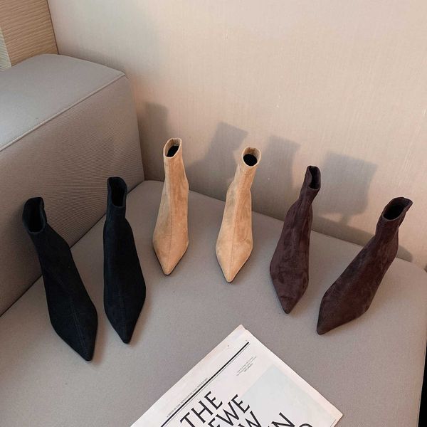 boots 2022 autumn new shoes children's fashion temperament pointed suede short boots women's thin heels medium heels slim boots, Black
boots 2022 autumn new shoes children's fashion temperament pointed suede short boots women's thin heels medium heels slim boots, Black