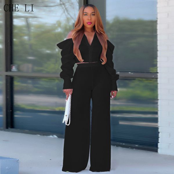 women's two piece pants street casual ladies shirt wide leg design hollow puff sleeves off the shoulder trousers two piece set 221121, White
women's two piece pants street casual ladies shirt wide leg design hollow puff sleeves off the shoulder trousers two piece set 221121, White