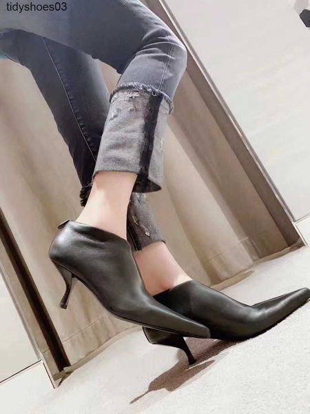 the row shoes designer version of the row pointed high heel sheepskin short boots women's thin heels and bare kitten heel short tube th, Black
the row shoes designer version of the row pointed high heel sheepskin short boots women's thin heels and bare kitten heel short tube th, Black