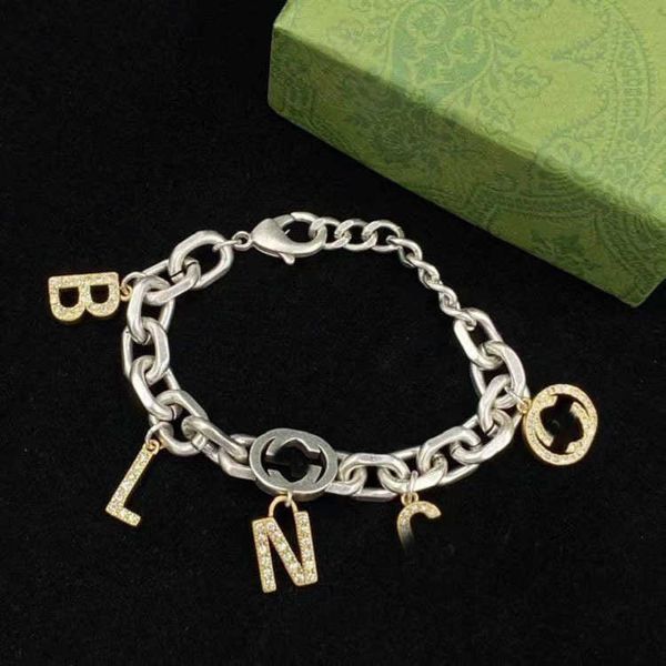 2023 designer new jewelry thick twisted piece chain double letter rhinestone necklace bracelet brass material minority, Silver
2023 designer new jewelry thick twisted piece chain double letter rhinestone necklace bracelet brass material minority, Silver