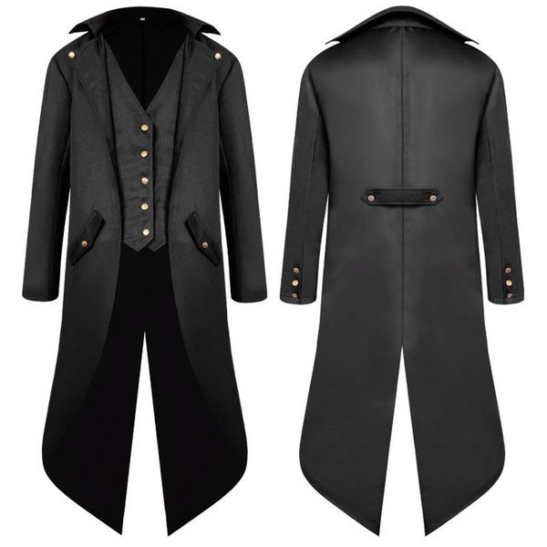 men's trench coats mens steampunk vintage tailcoat jacket medieval gothic victorian frock coat uniform party prom halloween cosplay cos, Tan;black
men's trench coats mens steampunk vintage tailcoat jacket medieval gothic victorian frock coat uniform party prom halloween cosplay cos, Tan;black