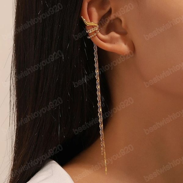 ins simple long tassel clip earring for women no piercing fake cartilage ear cuff festival jewelry gift, Silver
ins simple long tassel clip earring for women no piercing fake cartilage ear cuff festival jewelry gift, Silver