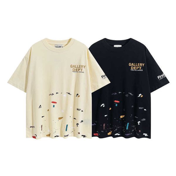 men t-shirt gall dep cotton fashion designer casual trendy speckled short sleeve vintage washed loose crew neck round oversize yeg3, White;black
men t-shirt gall dep cotton fashion designer casual trendy speckled short sleeve vintage washed loose crew neck round oversize yeg3, White;black