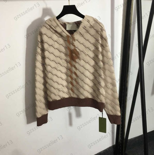 designer womens sweater full print jacquard letter embroidery drawstring hooded sweaters spliced ribbon hem long-sleeved pullover knitwear w, White;black
designer womens sweater full print jacquard letter embroidery drawstring hooded sweaters spliced ribbon hem long-sleeved pullover knitwear w, White;black