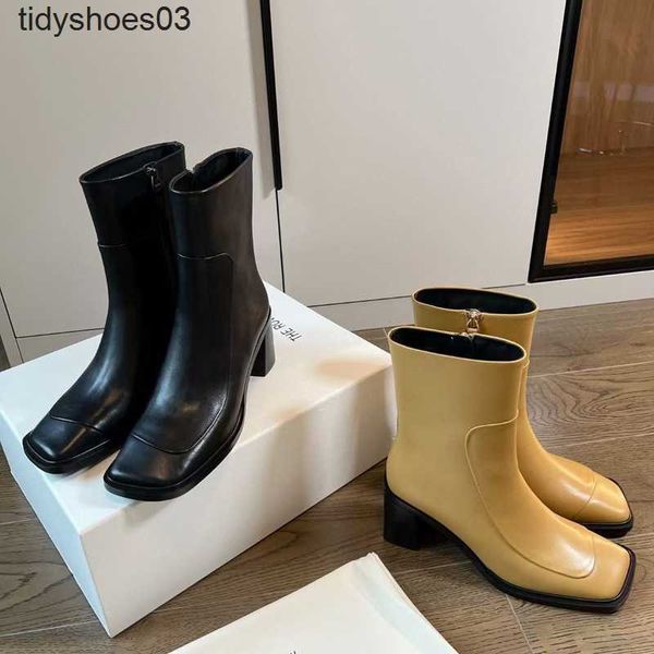 the row shoes small shoes dress crowd women designers rois leather thick high heel short boots for women french side zipper square head thin, Black
the row shoes small shoes dress crowd women designers rois leather thick high heel short boots for women french side zipper square head thin, Black