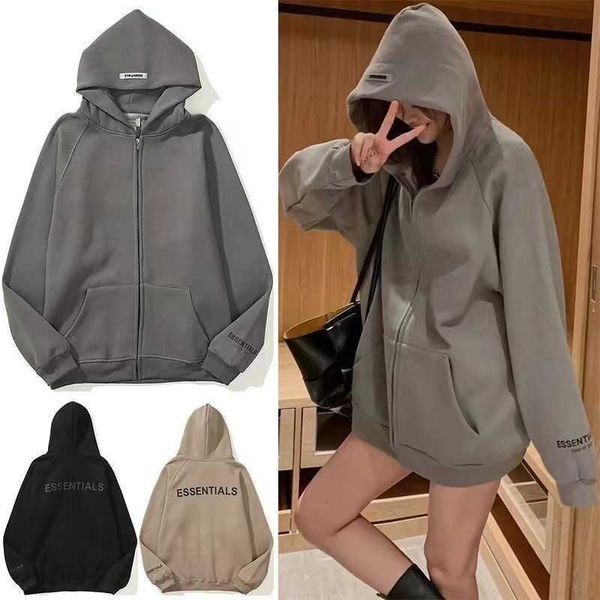 mens women designers essentials hoodies winter warm long sleeve plush thickened zipper men's and women's fashion cotton loose hood, Black
mens women designers essentials hoodies winter warm long sleeve plush thickened zipper men's and women's fashion cotton loose hood, Black