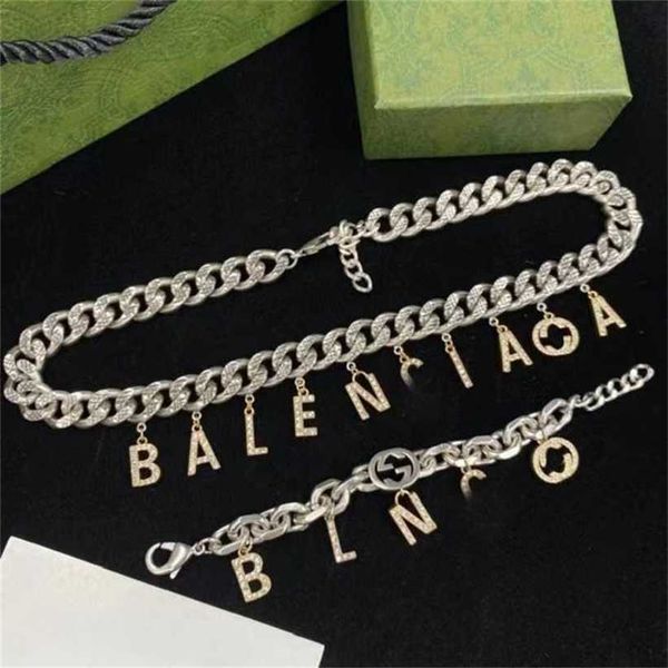 10% off 2023 jewelry thick twisted piece chain double letter rhinestone necklace bracelet brass material minority, Silver
10% off 2023 jewelry thick twisted piece chain double letter rhinestone necklace bracelet brass material minority, Silver