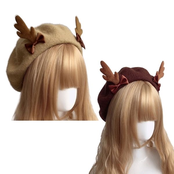 beret kawaii antler beret cap christmas cute deer antler painter hat female girls vintage lolita warm beanie for party 221122, Blue;gray
beret kawaii antler beret cap christmas cute deer antler painter hat female girls vintage lolita warm beanie for party 221122, Blue;gray