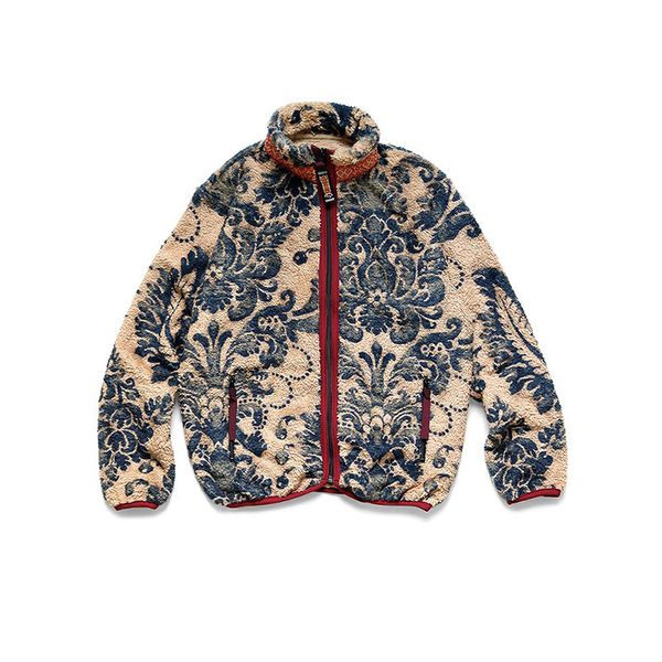 men's leather faux kapital retro patterned lamb wool fleece zipper and women's jackets 221122, Black
men's leather faux kapital retro patterned lamb wool fleece zipper and women's jackets 221122, Black