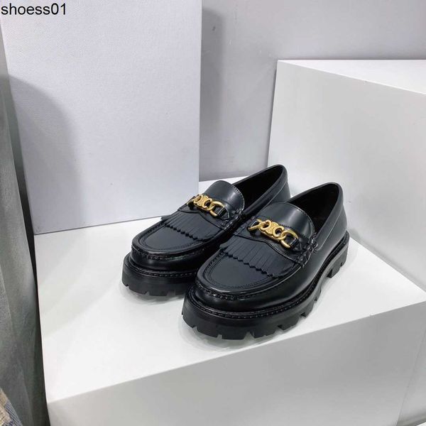 2022 new thick soled leffer shoes arc de triomphe tassel single chain small leather casual women's shoes, Black
2022 new thick soled leffer shoes arc de triomphe tassel single chain small leather casual women's shoes, Black