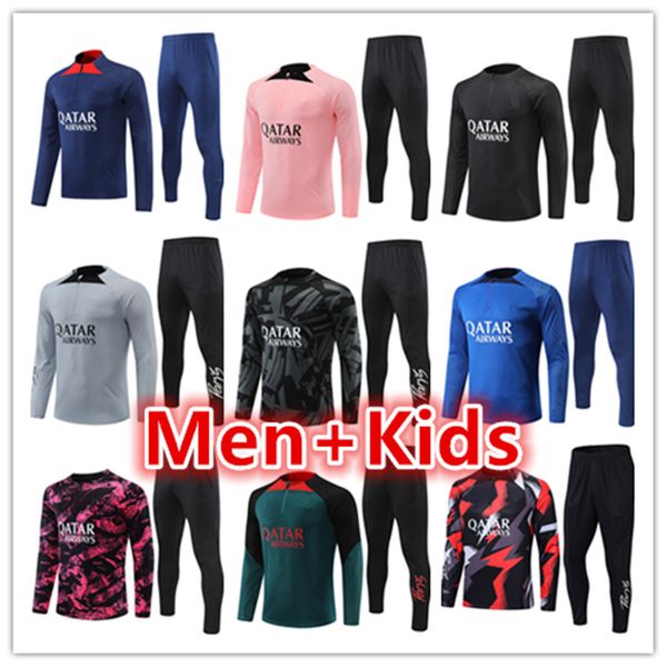 22 23 s men kids football tracksuits training suit maillot kit 2022 2023 messis mbappe soccer tracksuit jacket jogging jersey chandal, White;black
22 23 s men kids football tracksuits training suit maillot kit 2022 2023 messis mbappe soccer tracksuit jacket jogging jersey chandal, White;black