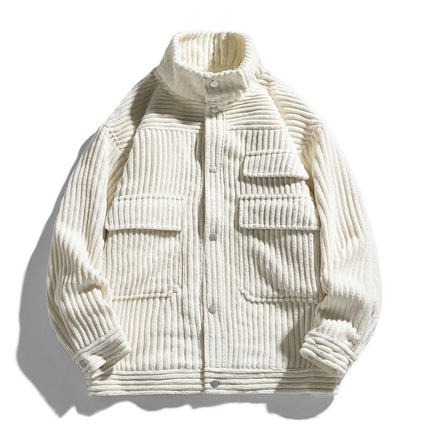 men's leather faux houzhou vintage corduroy cargo jacket coats men outwear green casual striped loose jackets retro hip hop streetwear, Black
men's leather faux houzhou vintage corduroy cargo jacket coats men outwear green casual striped loose jackets retro hip hop streetwear, Black