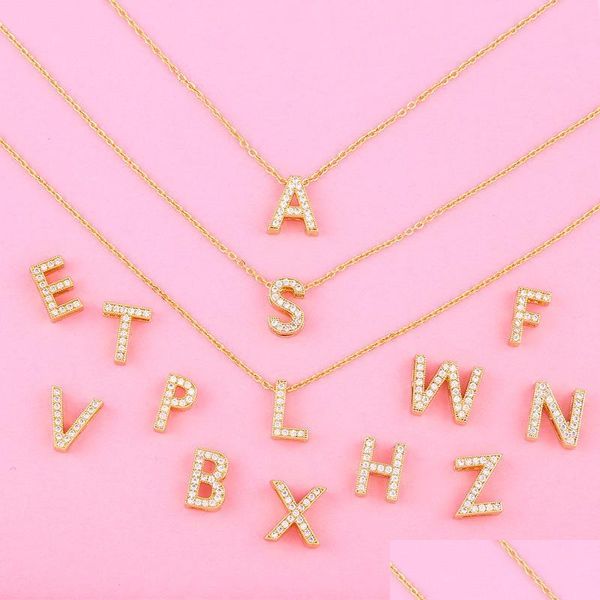 pendant necklaces 18k gold crystal english initial necklace chains letter pendant women fashion jewelry drop delivery necklaces penda dhgnb, Silver
pendant necklaces 18k gold crystal english initial necklace chains letter pendant women fashion jewelry drop delivery necklaces penda dhgnb, Silver