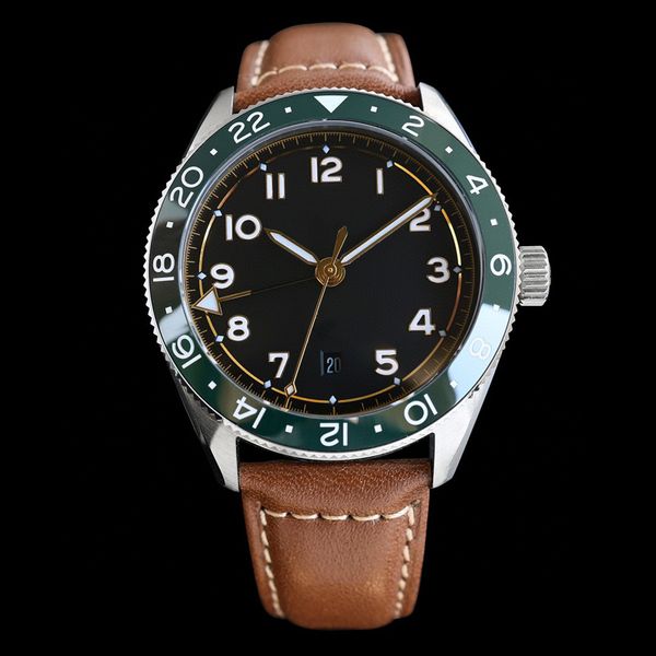 watches mens watch automatic movement 42mm round bezel fashion leather business wristwatches montre de luxe, Slivery;brown
watches mens watch automatic movement 42mm round bezel fashion leather business wristwatches montre de luxe, Slivery;brown
