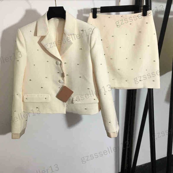 designer two pieces dress miu fashion brand tracksuits diamond blazer skirt sets size s-xl, White
designer two pieces dress miu fashion brand tracksuits diamond blazer skirt sets size s-xl, White