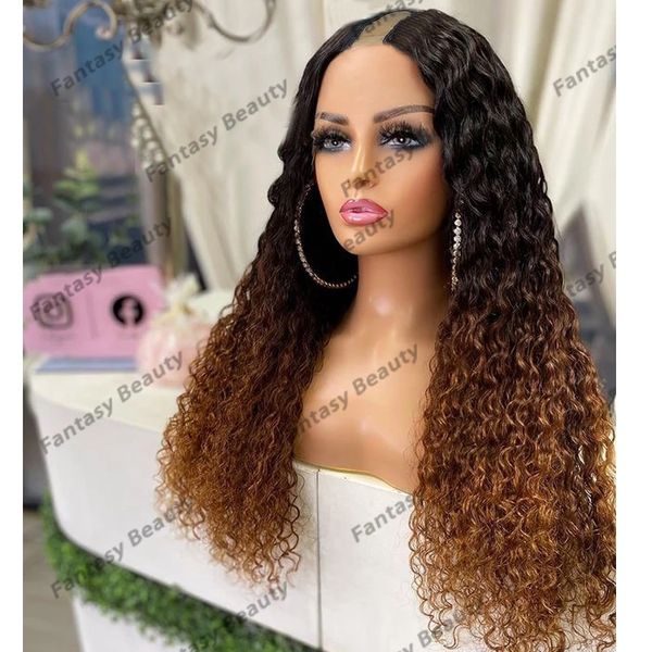 glueless u part human hair women wigs with 6clips water wave ombre light caramel brown natural curly opening u part/v parts remy, Black
glueless u part human hair women wigs with 6clips water wave ombre light caramel brown natural curly opening u part/v parts remy, Black